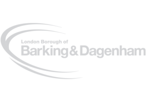 Plain light grey rectangular banner on a white background