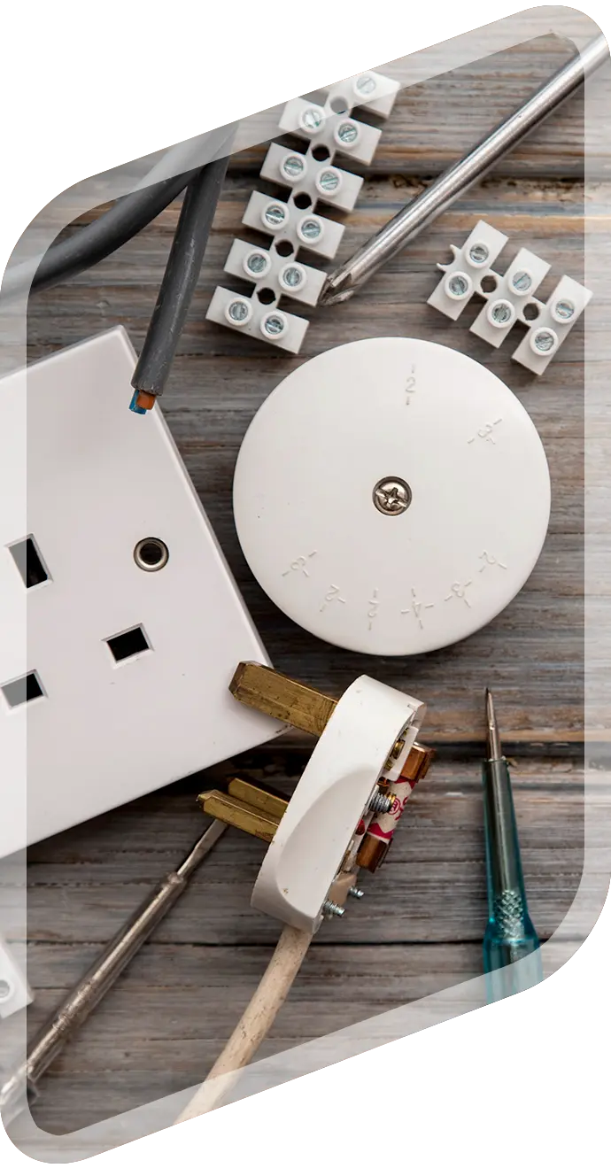 Electrical wiring tools, plug and junction box components