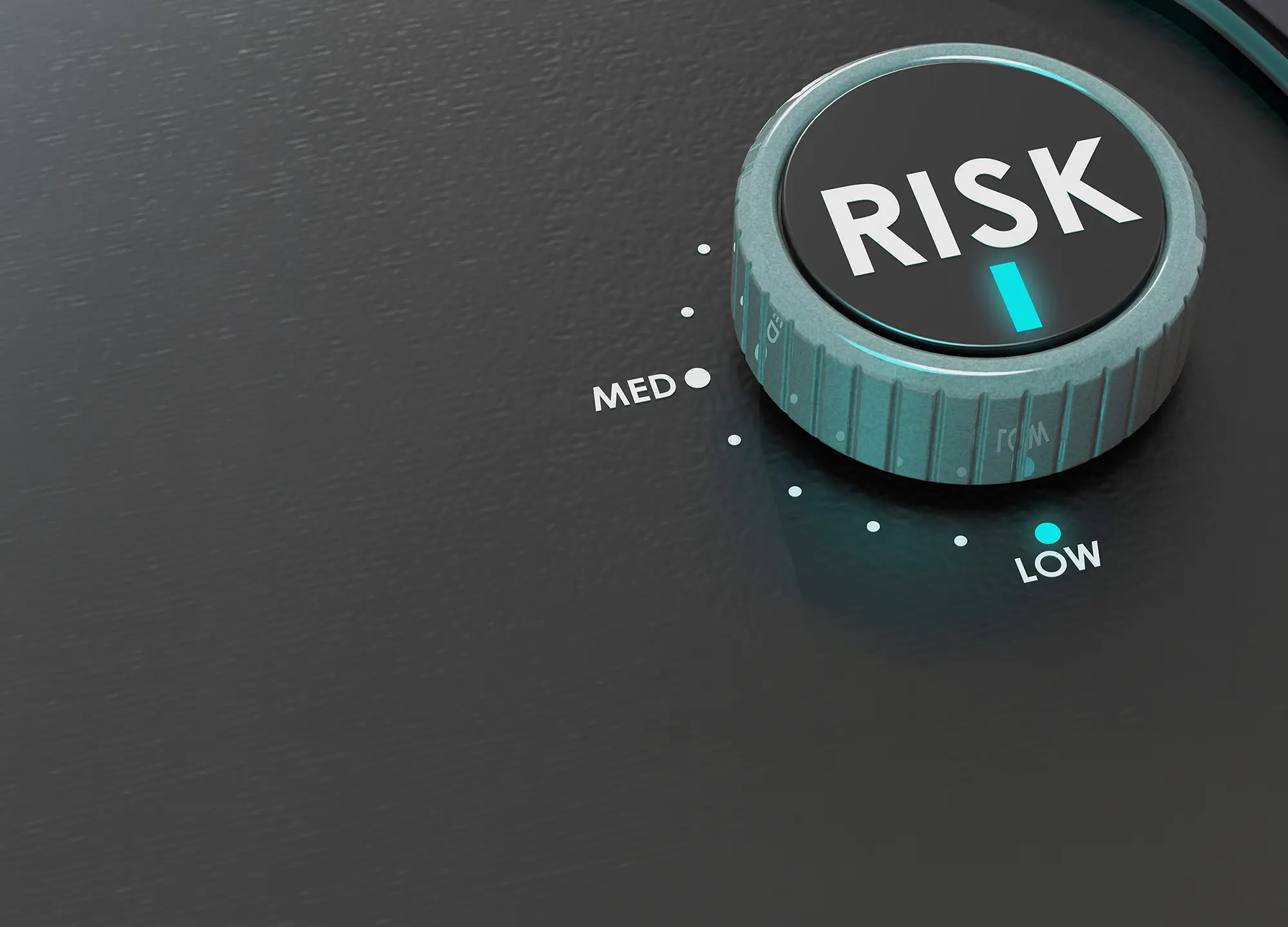 Risk control dial set to low